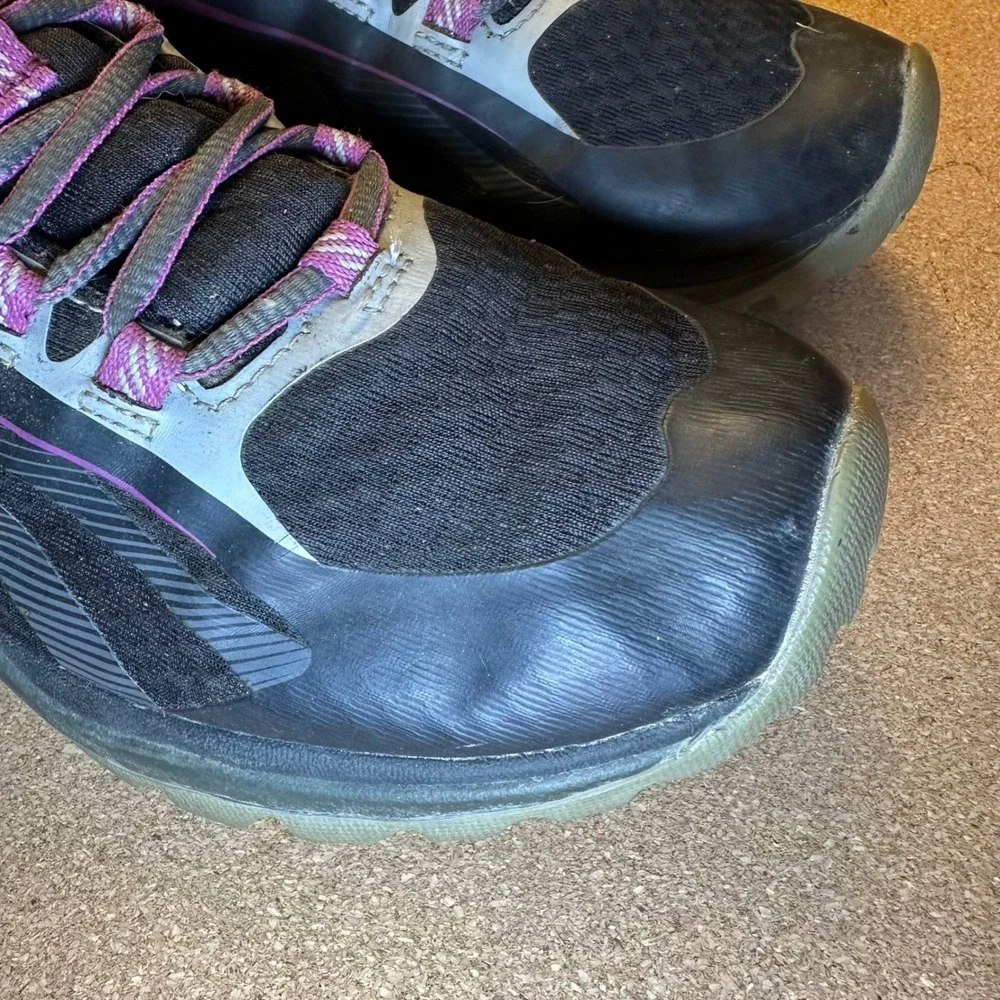 Merrell All Out Charge Shoes Women 8.5 Black Purple Trail Running Hiking J35750